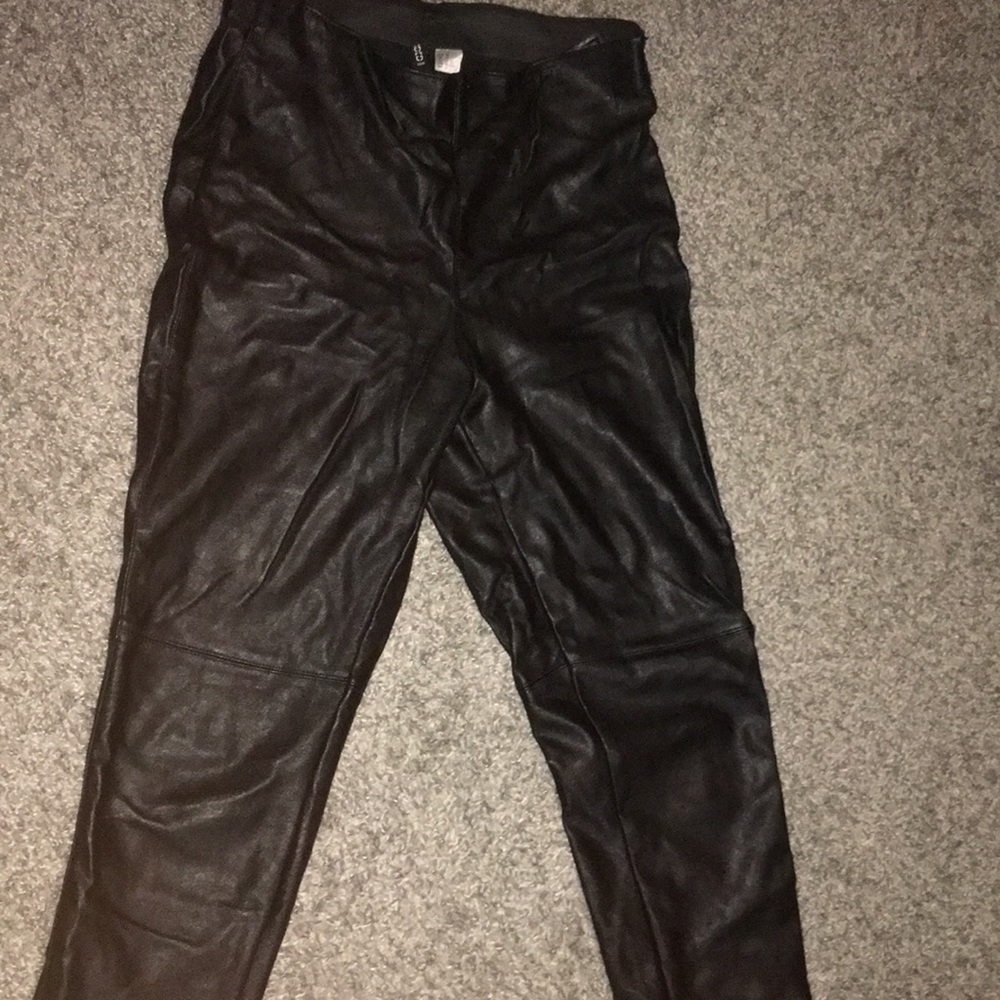 Leather jeans size 10USA black